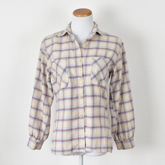 Vintage 70s Levi's Plaid Button Front Shirt - M - Picture 1 of 13